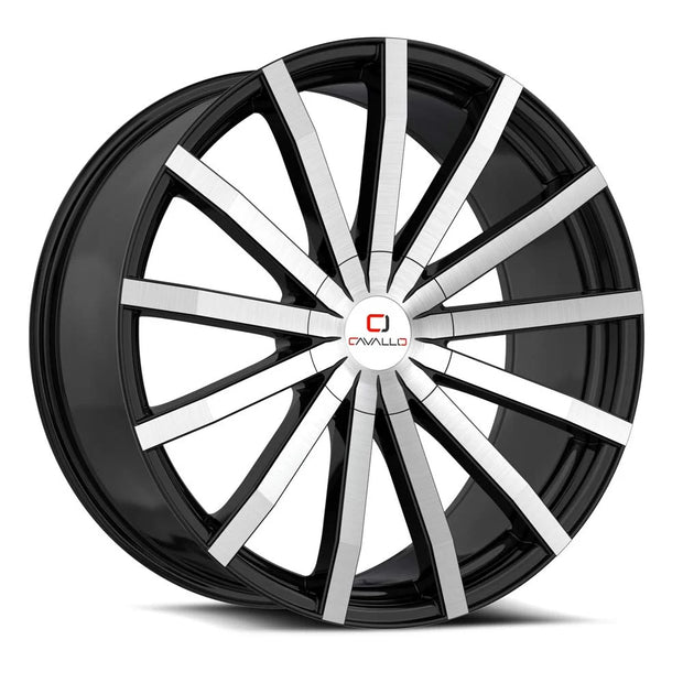 Cavallo CLV-52 18x8 5x100/5x114.3 ET 35 (Gloss Black & Machined) - CLV-52188051001143+35BM