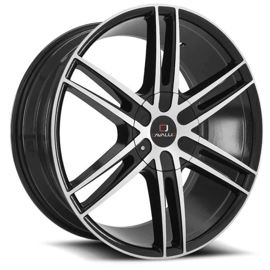 Cavallo CLV-20 20x8.5 6x135/6x139.7 ET 25 (Gloss Black & Machined) - CLV-20208561351397+25BM