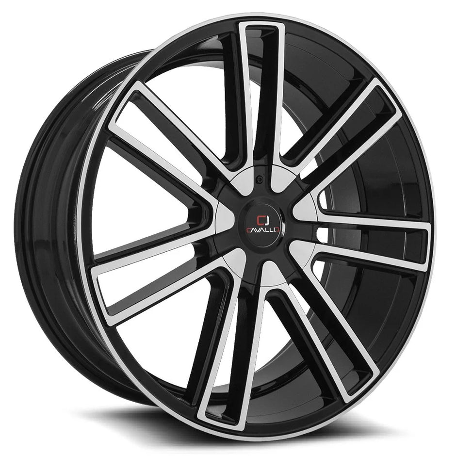 Cavallo CLV-21 20x8.5 5x114.3/5x120 ET 35 (Gloss Black & Machined) - CLV-21208551143120+35BM