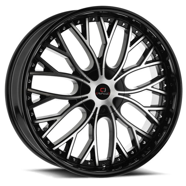 Cavallo CLV-33 22x9.5 6x135/6x139.7 ET 17 (Gloss Black & Machined) - CLV-33229561351397+17BM