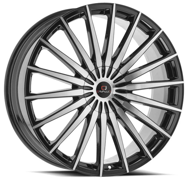 Cavallo CLV-34 18x8 5x112/5x114.3 ET 35 (Gloss Black & Machined) - CLV-34188051121143+35BM