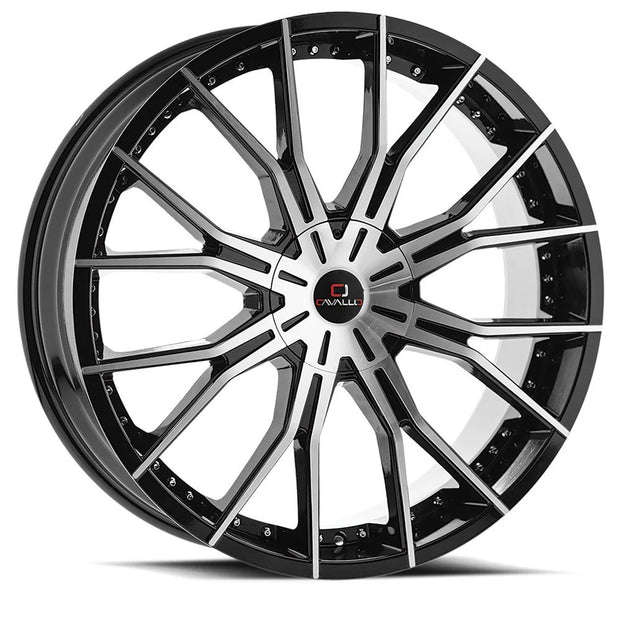 Cavallo CLV-36 24x9 5x115/5x120 ET 34 (Gloss Black & Machined) - CLV-3624905115120+34BM