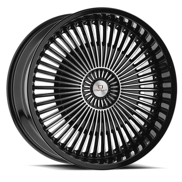 Cavallo CLV-41 22x9.5 6x135/6x139.7 ET 25 (Gloss Black & Machined) - CLV-41229561351397+25BM