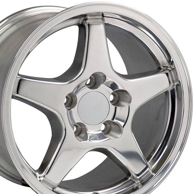 OE Wheels 17" Replica CV01 fits Chevrolet Corvette ZR1 17x9.5 Polished - CV01-17095-5475-56P
