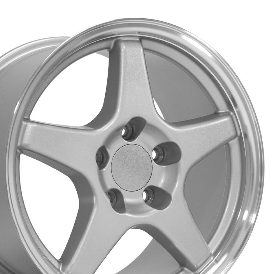 OE Wheels 17" Replica CV01 fits Chevrolet Corvette ZR1 17x9.5 Silver - CV01-17095-5475-56SM