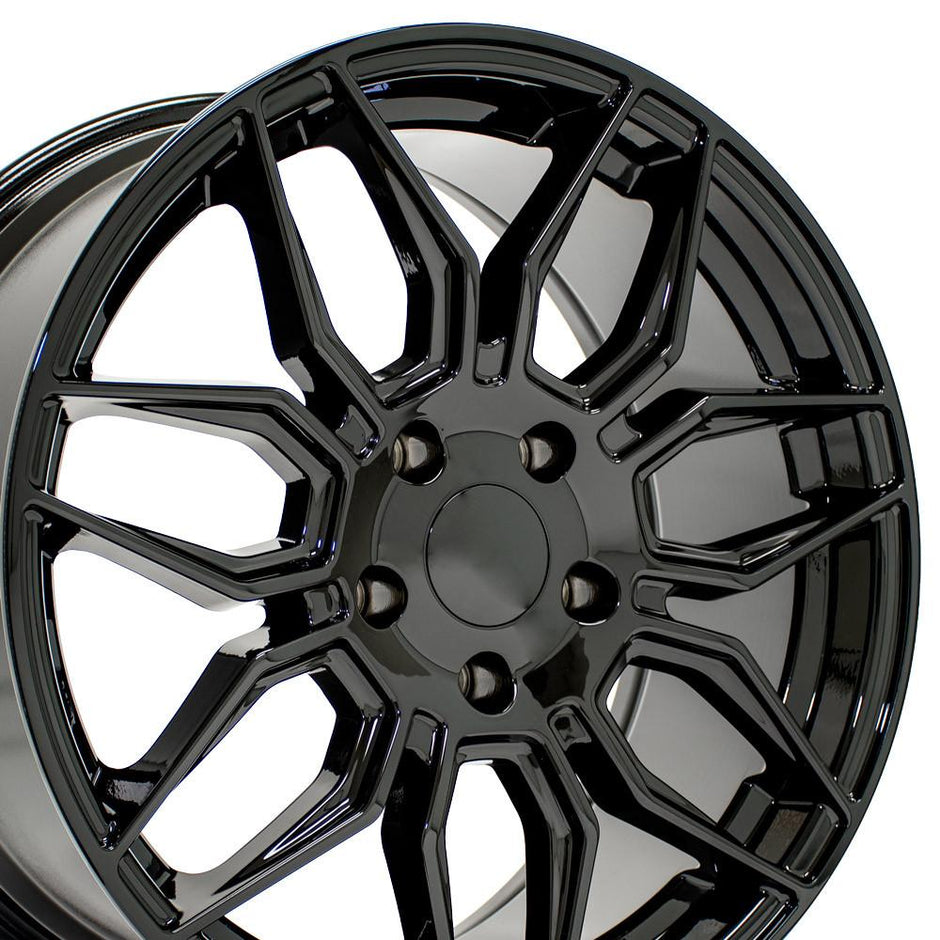 OE Wheels 18" Replica CV03C fits Chevrolet C7 Corvette 18x8.5 Gloss Black - CV03C-18085-5475-52B