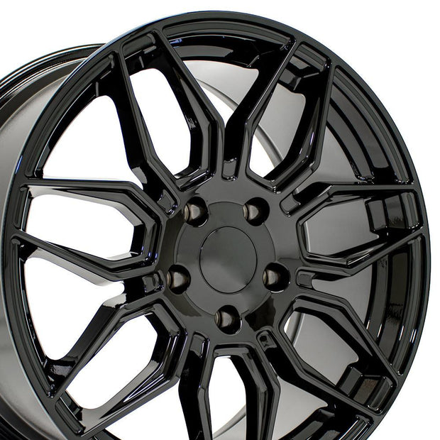 OE Wheels 18" Replica CV03C fits Chevrolet C7 Corvette 18x8.5 Gloss Black - CV03C-18085-5475-52B