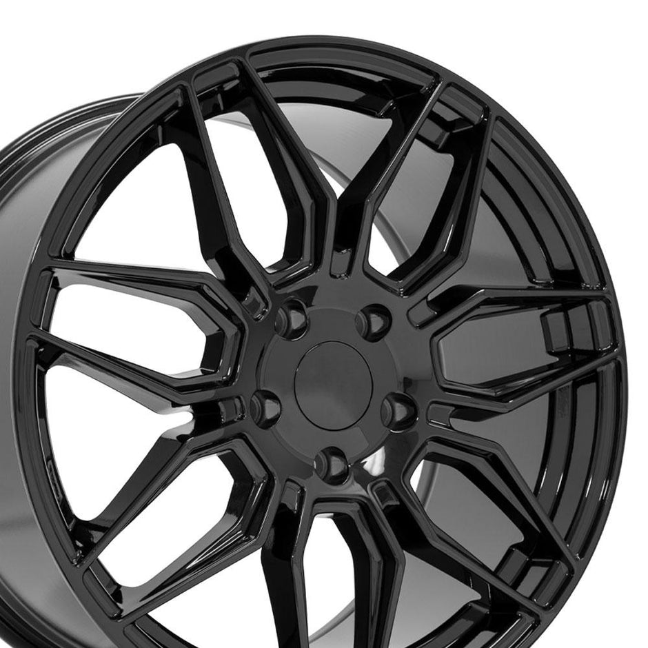 OE Wheels 19" Replica CV03C fits Chevrolet C7 Corvette 19x10 Gloss Black - CV03C-19100-5475-73B