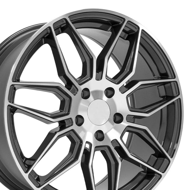 OE Wheels 19" Replica CV03D fits Chevrolet C8 Corvette 19x8.5 Gunmetal Machined - CV03D-19085-5120-51MG