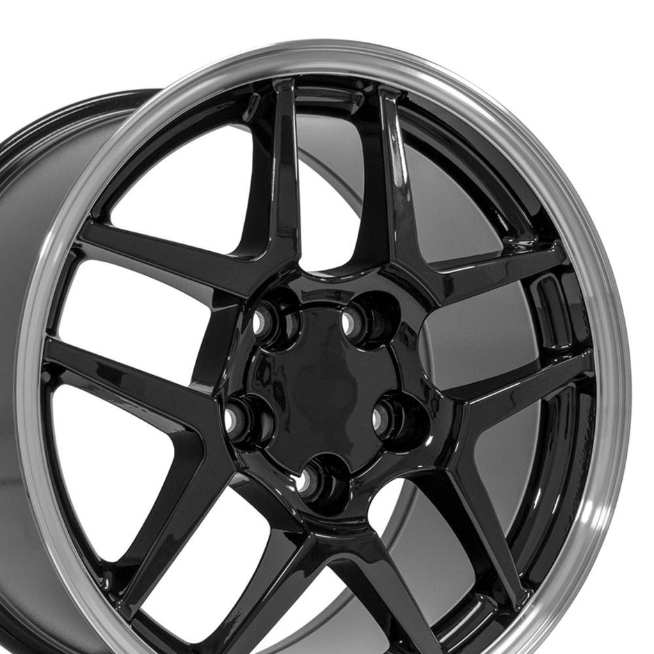 OE Wheels 17" Replica CV04 fits Chevrolet Corvette C5 Z06 17x9.5 Black - CV04-17095-5475-54BM