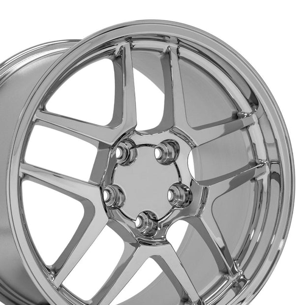 OE Wheels 18" Replica CV04 fits Chevrolet Corvette C5 Z06 18x10.5 Chrome - CV04-18105-5475-56C