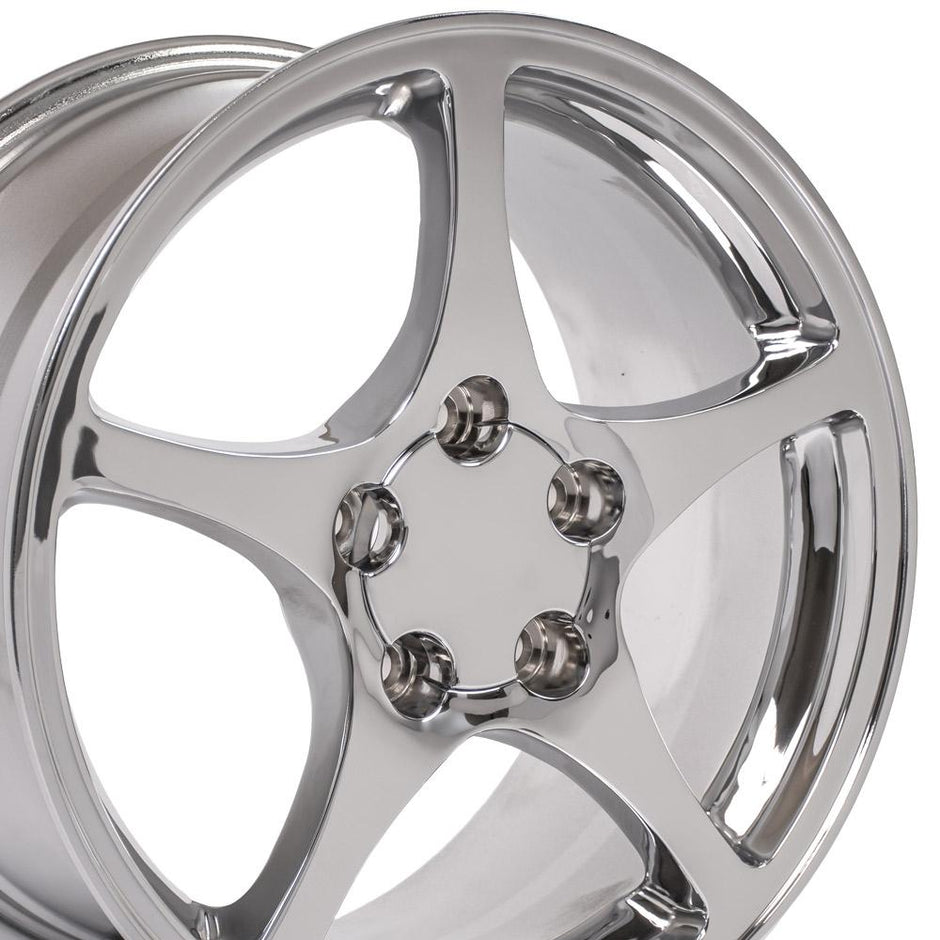 OE Wheels 18" Replica CV05 fits Chevrolet Corvette C5 18x9.5 Chrome - CV05-18095-5475-65C