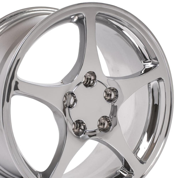 OE Wheels 17" Replica CV05 fits Chevrolet Corvette C5 17x8.5 Chrome - CV05-17085-5475-58C
