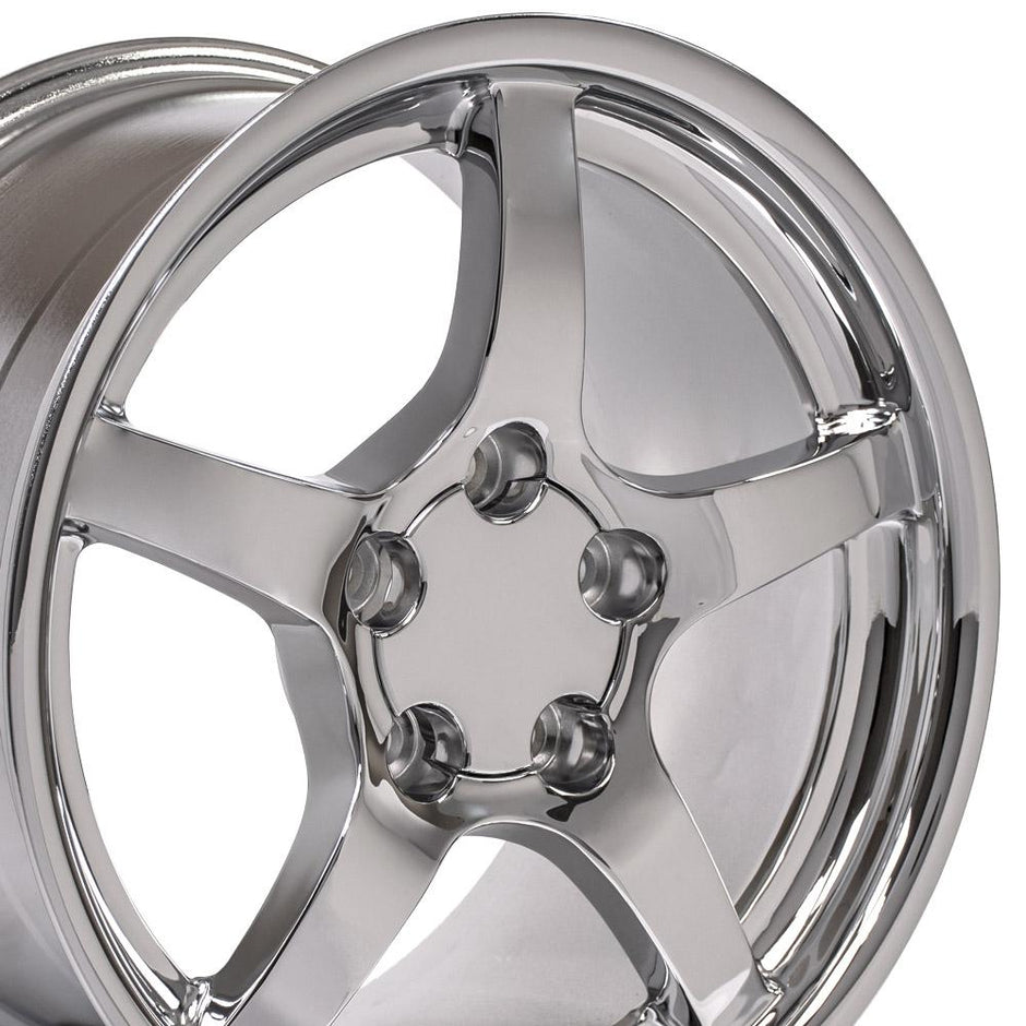 OE Wheels 18" Replica CV05 fits Chevrolet Corvette C5 18x9.5 Deep Dish Chrome - CV05-D18095-5475-54C