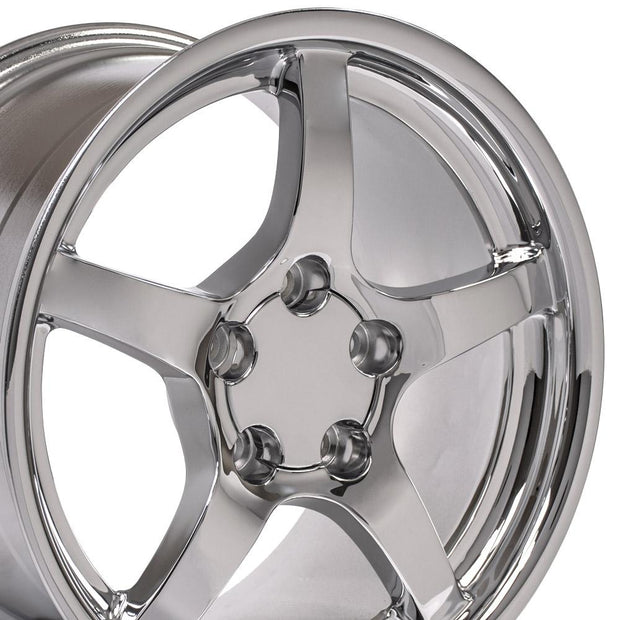 OE Wheels 17" Replica CV05 fits Chevrolet Corvette C5 17x9.5 Chrome - CV05-D17095-5475-54C