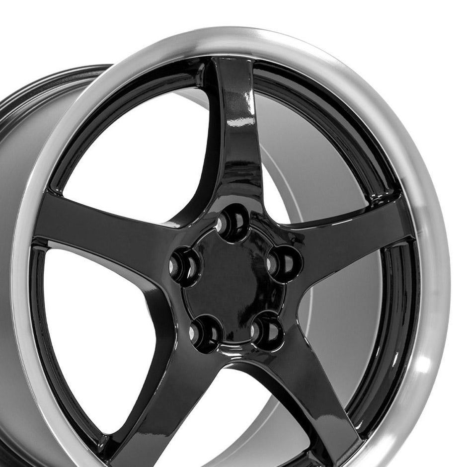 OE Wheels 18" Replica CV05 fits Chevrolet Corvette C5 18x9.5 Deep Dish Black - CV05-D18095-5475-54BM