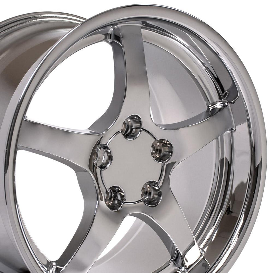 OE Wheels 18" Replica CV05 fits Chevrolet Corvette C5 18x10.5 Deep Dish Chrome - CV05-D18105-5475-56C