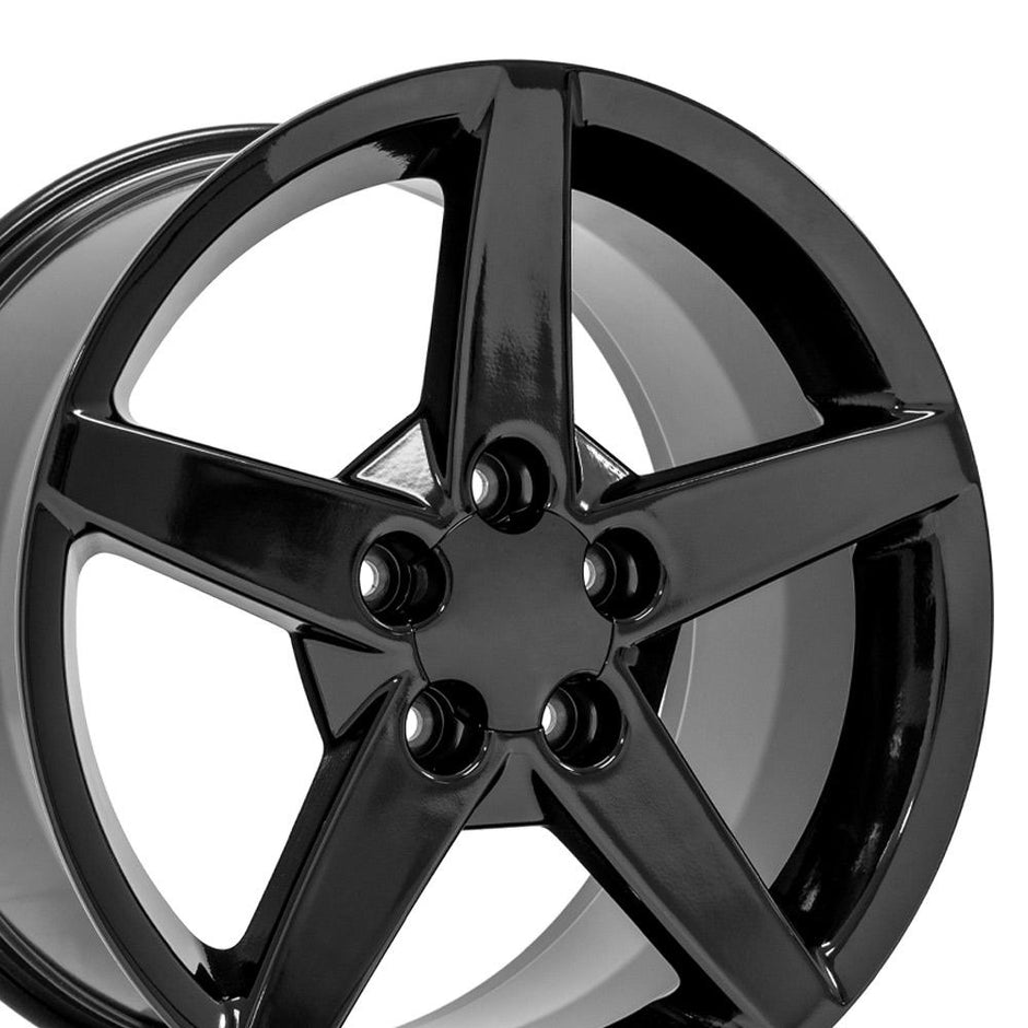 OE Wheels 18" Replica CV06 fits Chevrolet Corvette C6 18x9.5 Black - CV06A-18095-5475-58B
