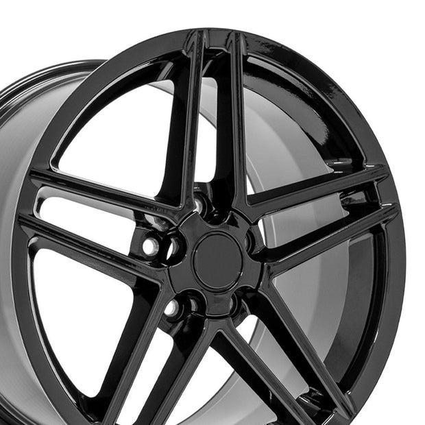 OE Wheels 18" Replica CV07A fits Chevrolet Corvette C6 Z06 18x9.5 Black - CV07A-18095-5475-56B