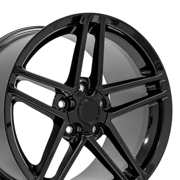 OE Wheels 18" Replica CV07A fits Chevrolet Corvette C6 Z06 18x10.5 Black - CV07A-18105-5475-56B