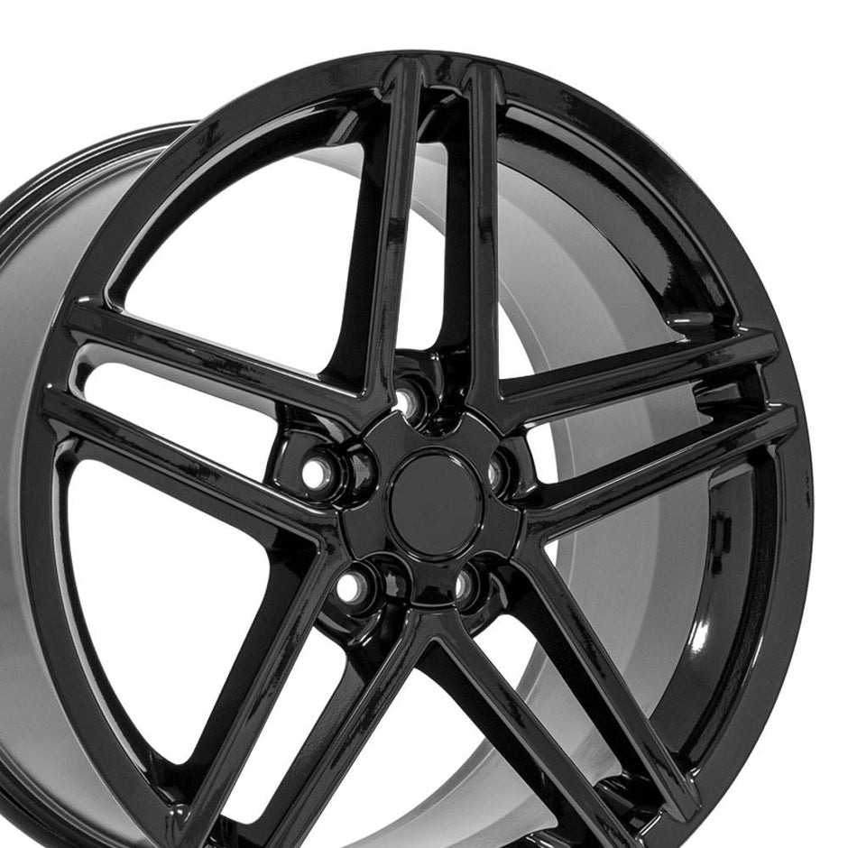 OE Wheels 19" Replica CV07B fits Chevrolet Corvette C6 Z06 19x10 Black - CV07B-19100-5475-65B