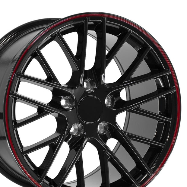 OE Wheels 17" Replica CV08A fits Chevrolet Corvette C6 ZR1 17x9.5 Redline - CV08A-17095-5475-54BR