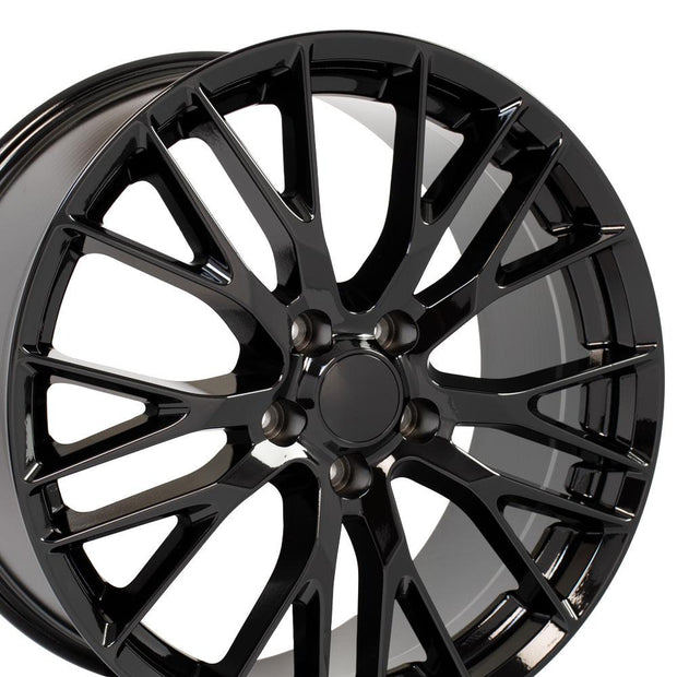 OE Wheels 20" Replica CV22 fits Chevrolet Corvette C7 Z06 20x10 Black - CV22C-20010-5475-79B