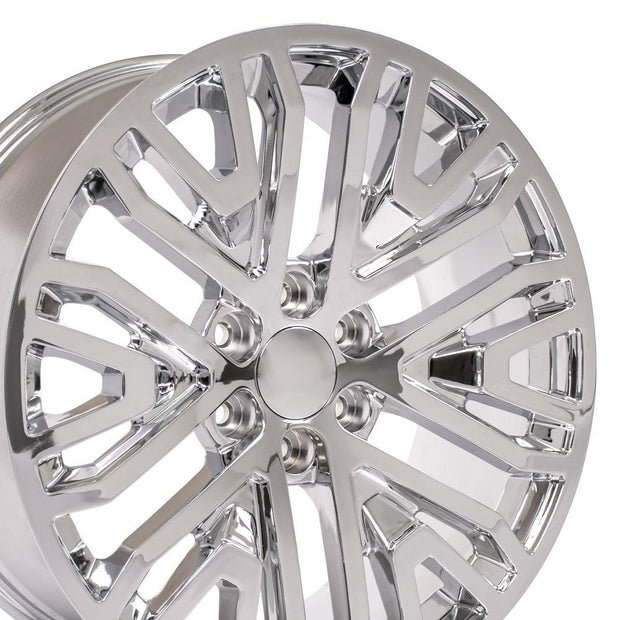 OE Wheels 22" Replica CV37 fits GMC Sierra 22x9 Chrome - CV37-22090-6550-28C