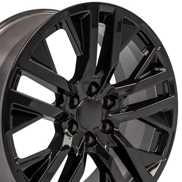 OE Wheels 22" Replica CV38 fits GMC Sierra 22x9 Black - CV38-22090-6550-28B