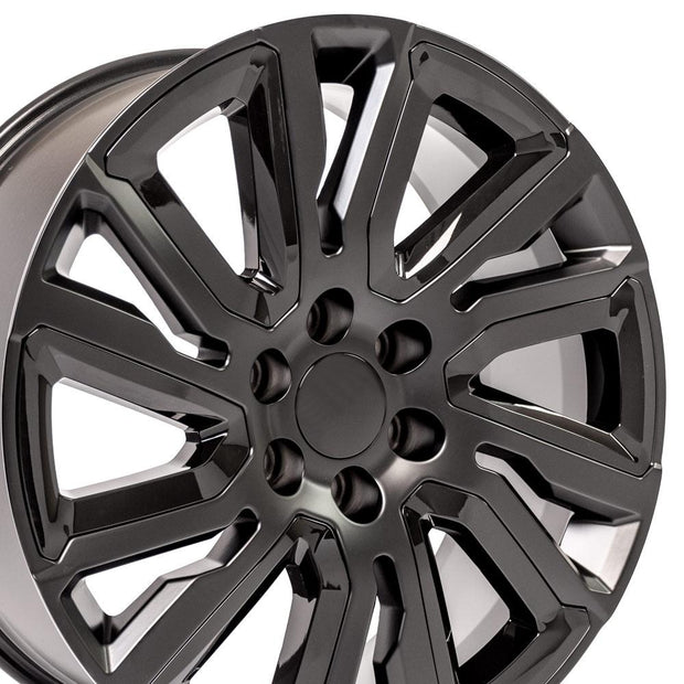 OE Wheels 22" Replica CV39 fits GMC Sierra 22x9 Satin w/Black - CV39-22090-6550-28B1-ib