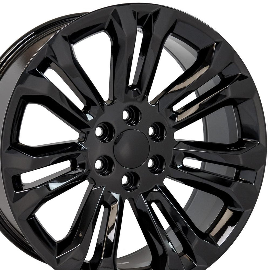 OE Wheels 22" Replica CV43 fits Chevrolet Silverado 22x9 Black - CV43B-22090-6550-24B