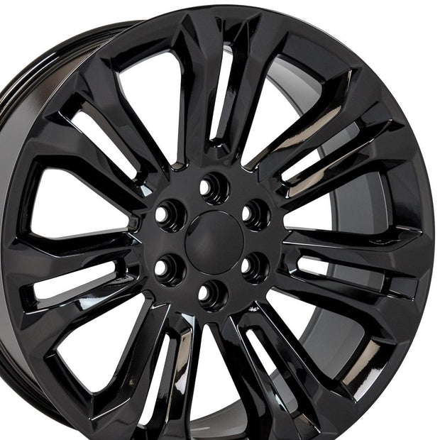 OE Wheels 22" Replica CV43 fits Chevrolet Silverado 22x9 Black - CV43B-22090-6550-24B
