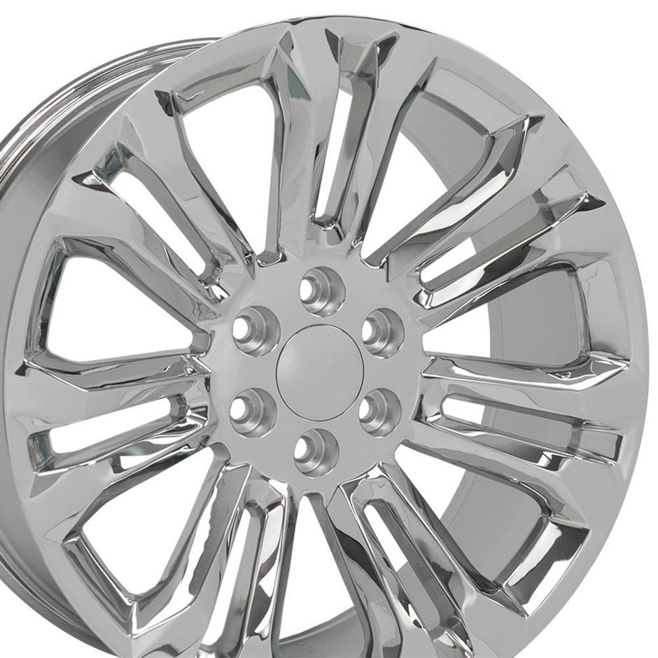 OE Wheels 22" Replica CV43 fits Chevrolet Silverado 22x9 Chrome - CV43B-22090-6550-24C