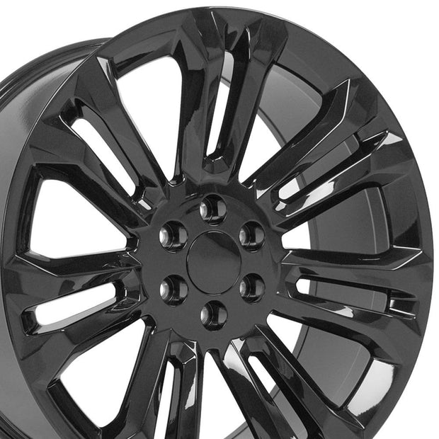 OE Wheels 24" Replica CV43 fits Chevrolet Silverado 1500 24x10 Gloss Black - CV43B-24100-6550-24B