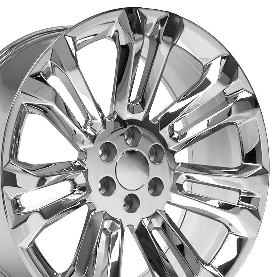 OE Wheels 24" Replica CV43 fits Chevrolet Silverado 24x10 Chrome - CV43B-24100-6550-24C