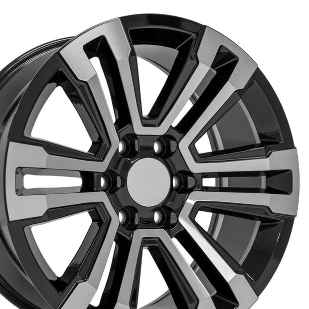 OE Wheels 20" Replica CV44 fits GMC Yukon Denali 20x9 Black Machined - CV44-20090-6550-24MB