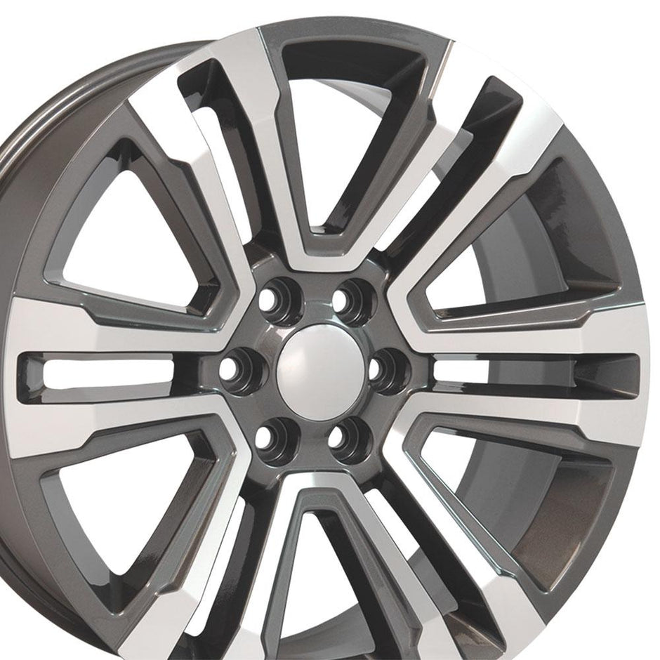 OE Wheels 22" Replica CV44 fits GMC Yukon 22x9 Hyper Mach'd - CV44-22090-6550-24MG