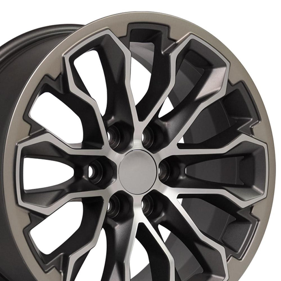OE Wheels 17" Replica CV54 fits Chevy Colorado ZR2 17x8 Satin Gunmetal Machined Face - CV54-17080-6120-33MG1