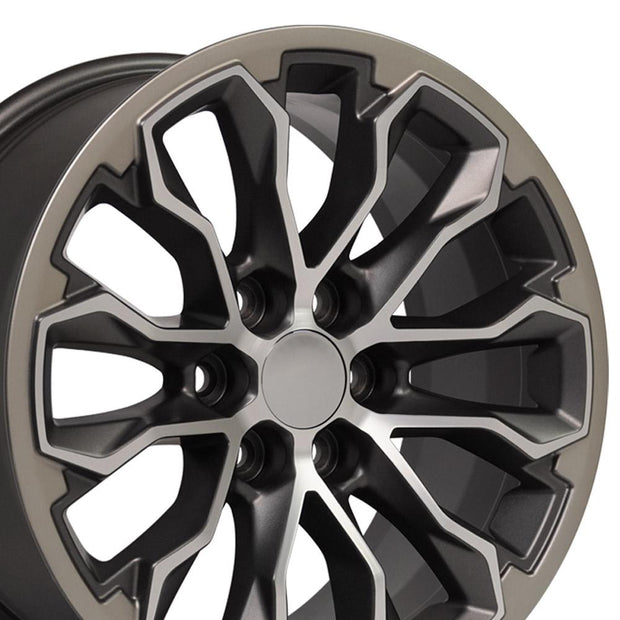 OE Wheels 17" Replica CV54 fits Chevy Colorado ZR2 17x8 Satin Gunmetal Machined Face - CV54-17080-6120-33MG1