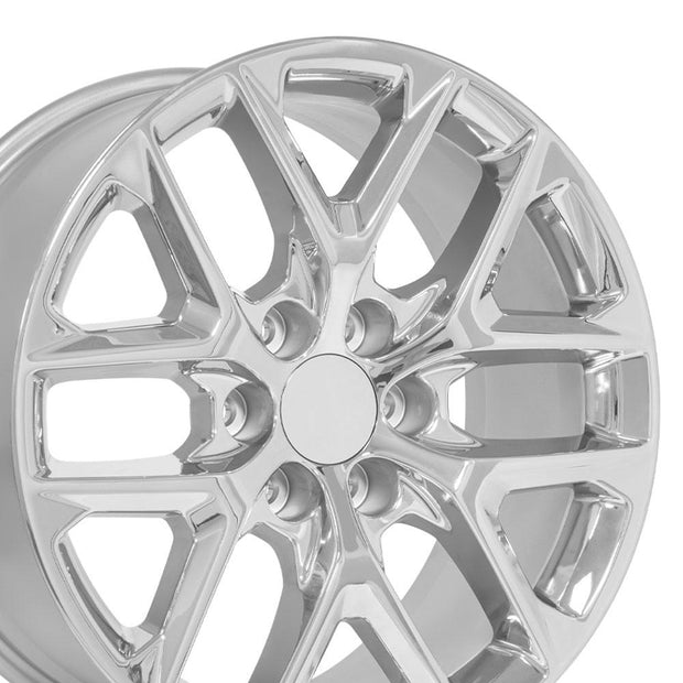 OE Wheels 20" Replica CV62 fits Chevrolet Silverado 20x9 Chrome - CV62-20090-6550-28C