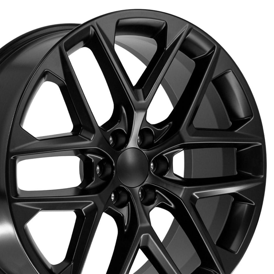 OE Wheels 24" Replica CV62 fits Chevrolet Silverado 24x10 Gloss Black - CV62-24100-6550-28B1
