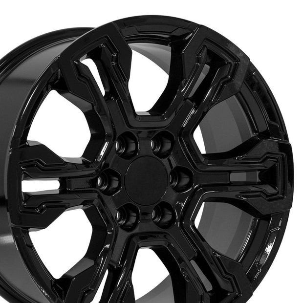 OE Wheels 20" Replica CV65 fits Chevrolet Silverado 20x9 Gloss Black - CV65-20090-6550-26B