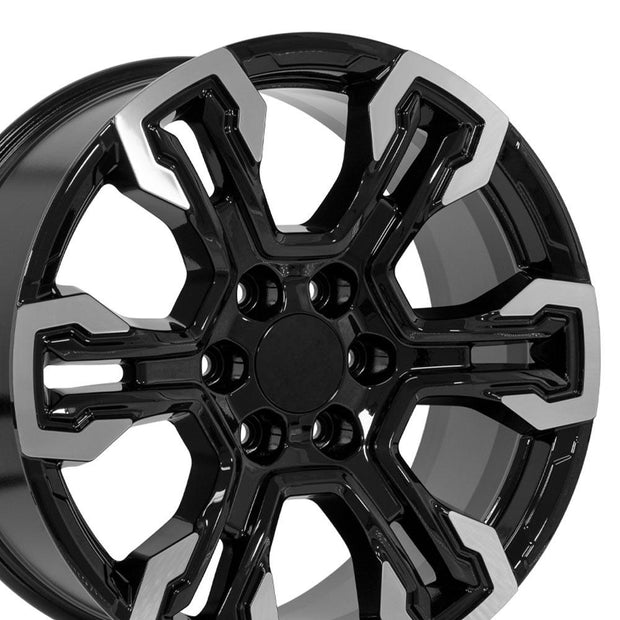 OE Wheels 20" Replica CV65 fits Chevrolet Silverado 20x9 Gloss Black - CV65-20090-6550-26MB