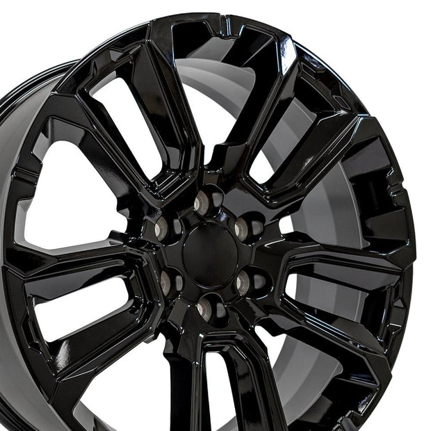 OE Wheels 22" Replica CV68 fits Chevrolet Suburban 1500 22x9 Gloss Black - CV68-22090-6550-28B