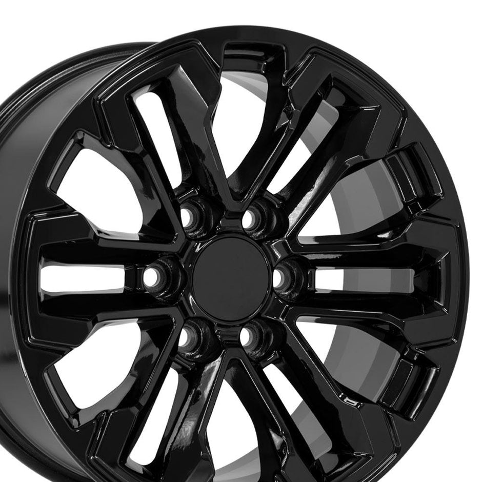 OE Wheels 18" Replica CV69 fits Chevrolet Silverado 18x8.5 Gloss Black - CV69-18085-6550-26B