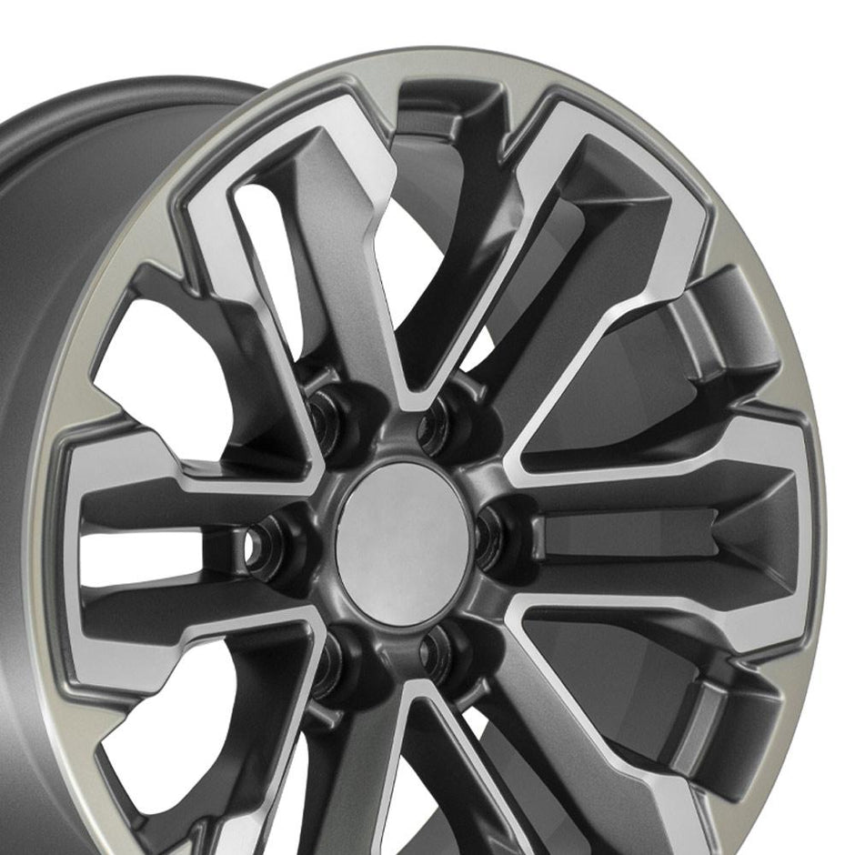 OE Wheels 18" Replica CV69 fits Chevrolet Silverado 18x8.5 Gunmetal - CV69-18085-6550-26MG1