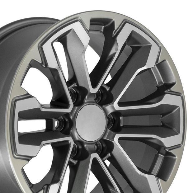 OE Wheels 18" Replica CV69 fits Chevrolet Silverado 18x8.5 Gunmetal - CV69-18085-6550-26MG1