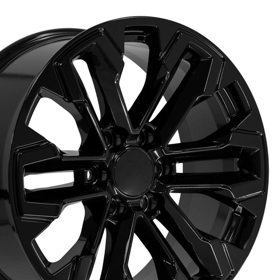 OE Wheels 20" Replica CV69 fits Chevrolet Silverado 20x9 Gloss Black - CV69-20090-6550-26B