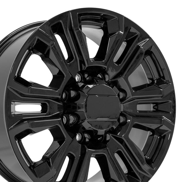 OE Wheels 20" Replica CV70B fits GMC Sierra 2500 3500 HD Denali 20x8.5 Gloss Black - CV70B-20085-8180-47B