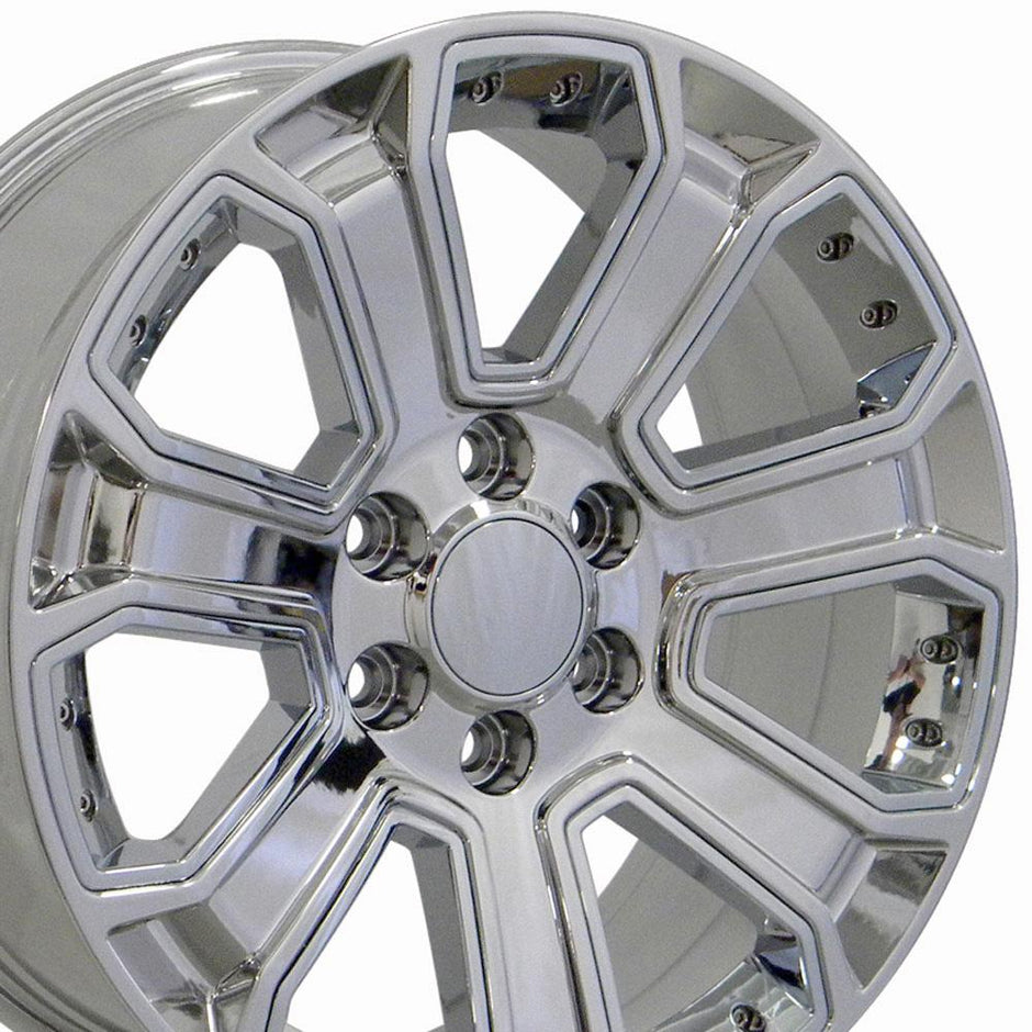 OE Wheels 22" Replica CV93B fits Chevy Silverado 22x9 Chrome with Chrome Insert - CV93B-22090-6550-24C-ic